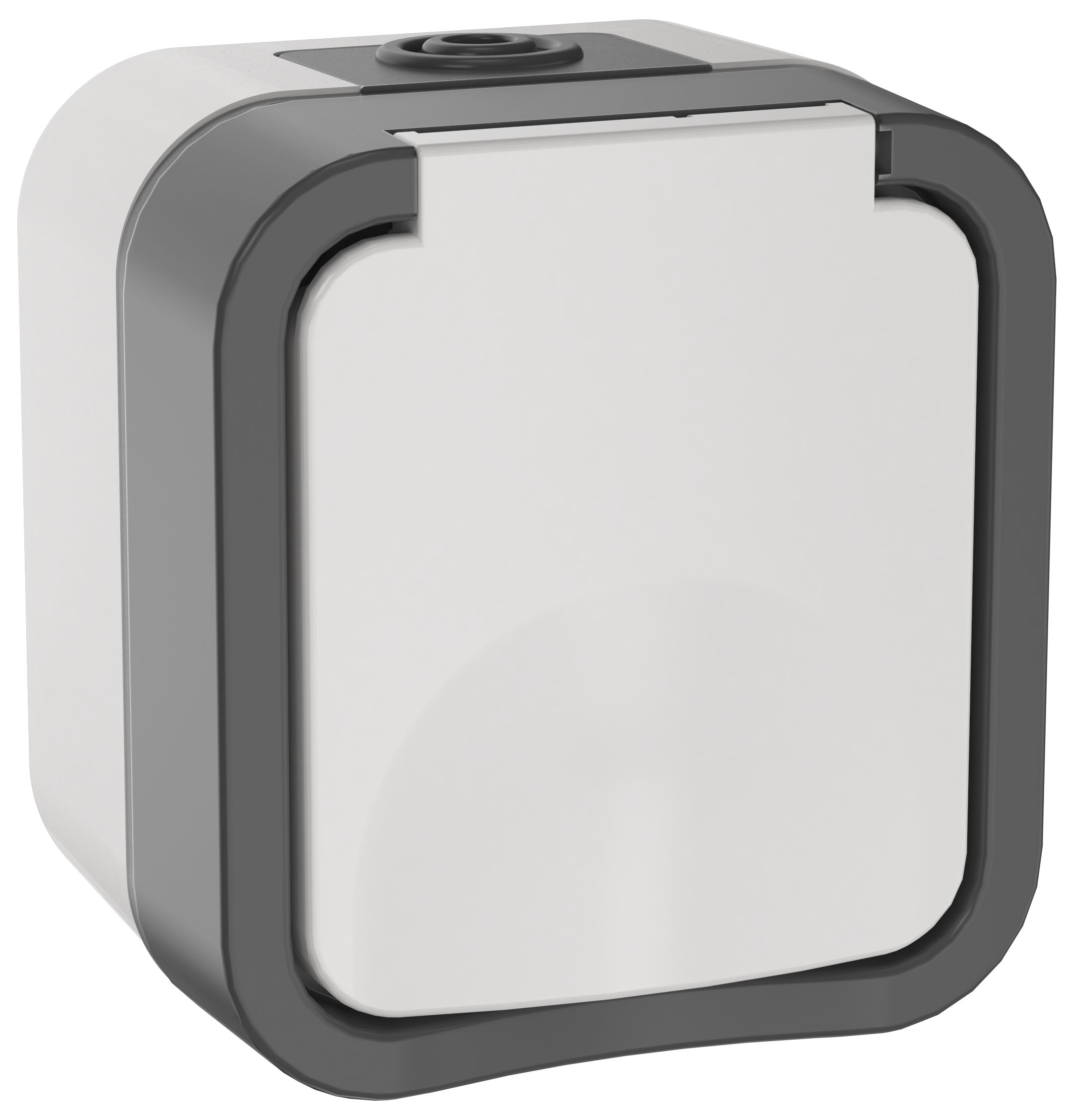 TORS Розетка 1-местная заземляющим контактом и крышкой 16А IP55 TS220 серо-белый
