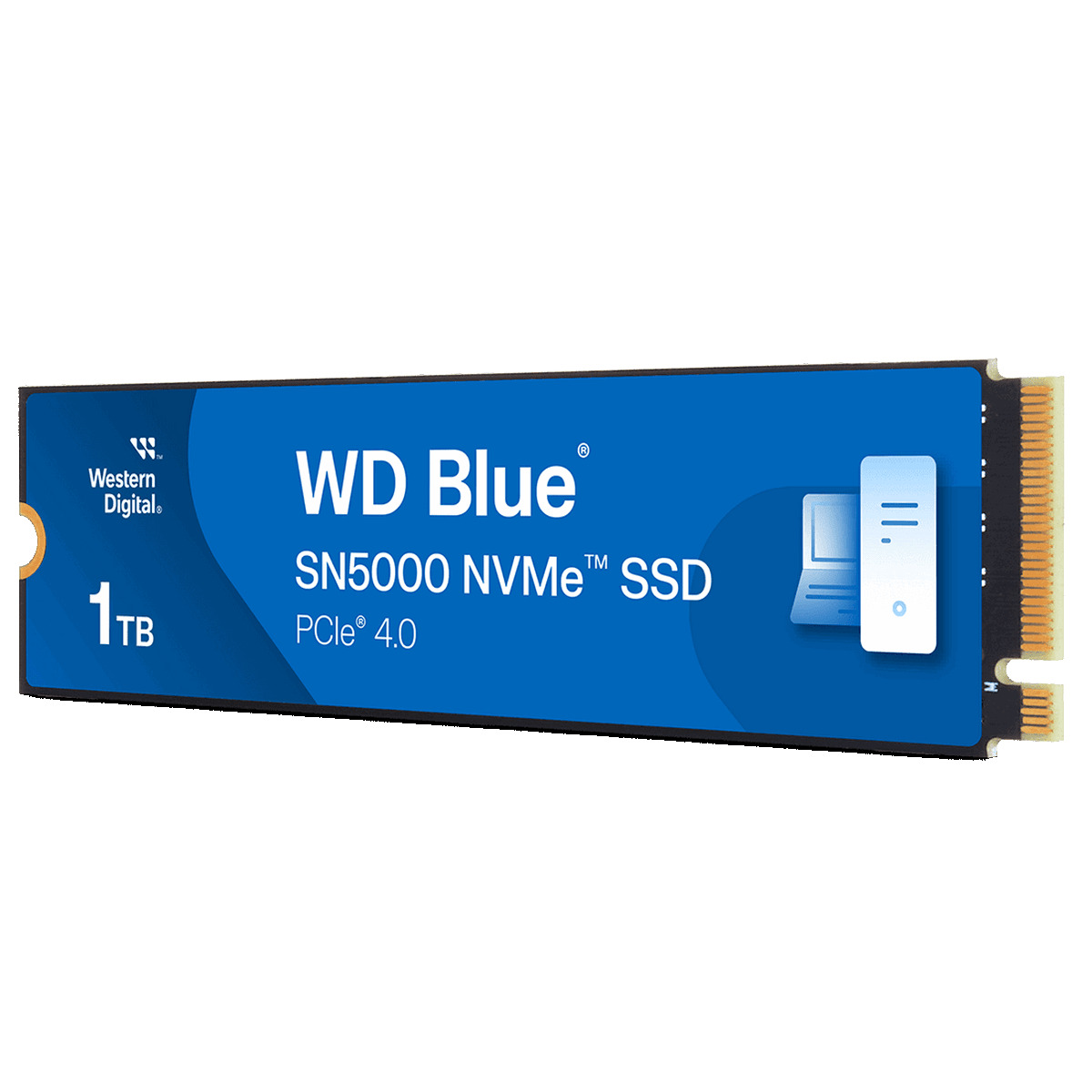 Накопитель SSD М.2 2280 1ТБ, WD Blue, PCIe 4.0 x4, NVMe 1.4, 3D TLC NAND, до 5000/4300 МБ/с