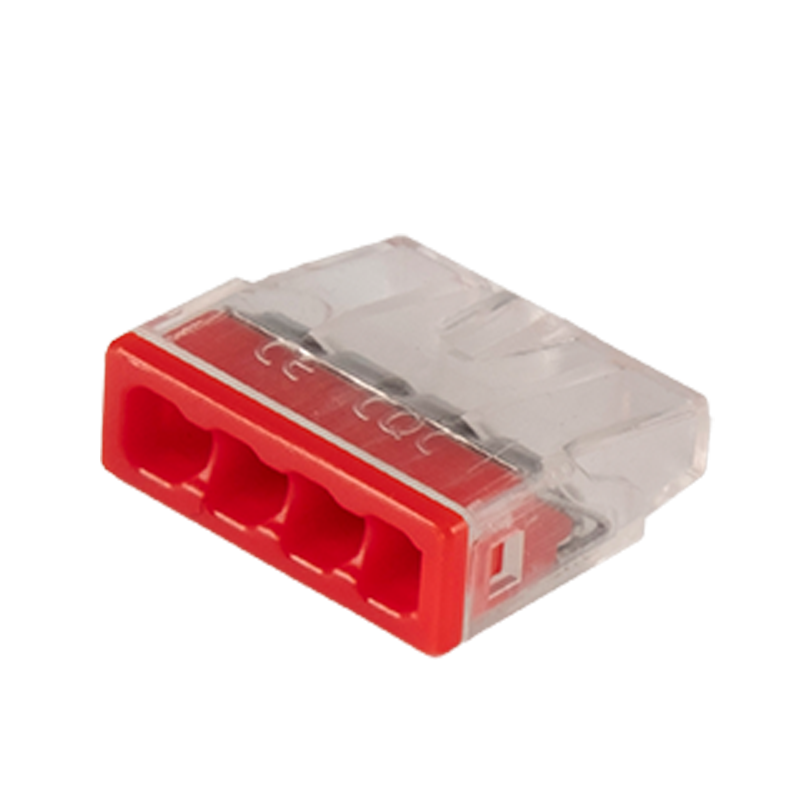 Клеммы СМК монтажные PTC-4P 2273-204 450V 32A 0,14-4.0mm2 , 4 отверстия, прозрачные,/ 50 шт.