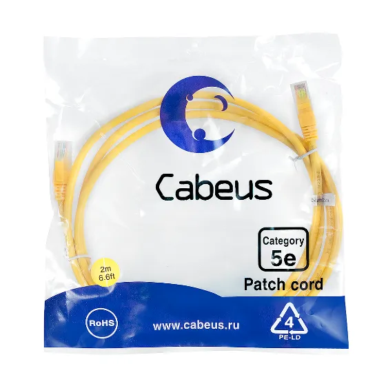 PC-UTP-RJ45-CAT.5E-2M-YL-LSZH Cabeus
