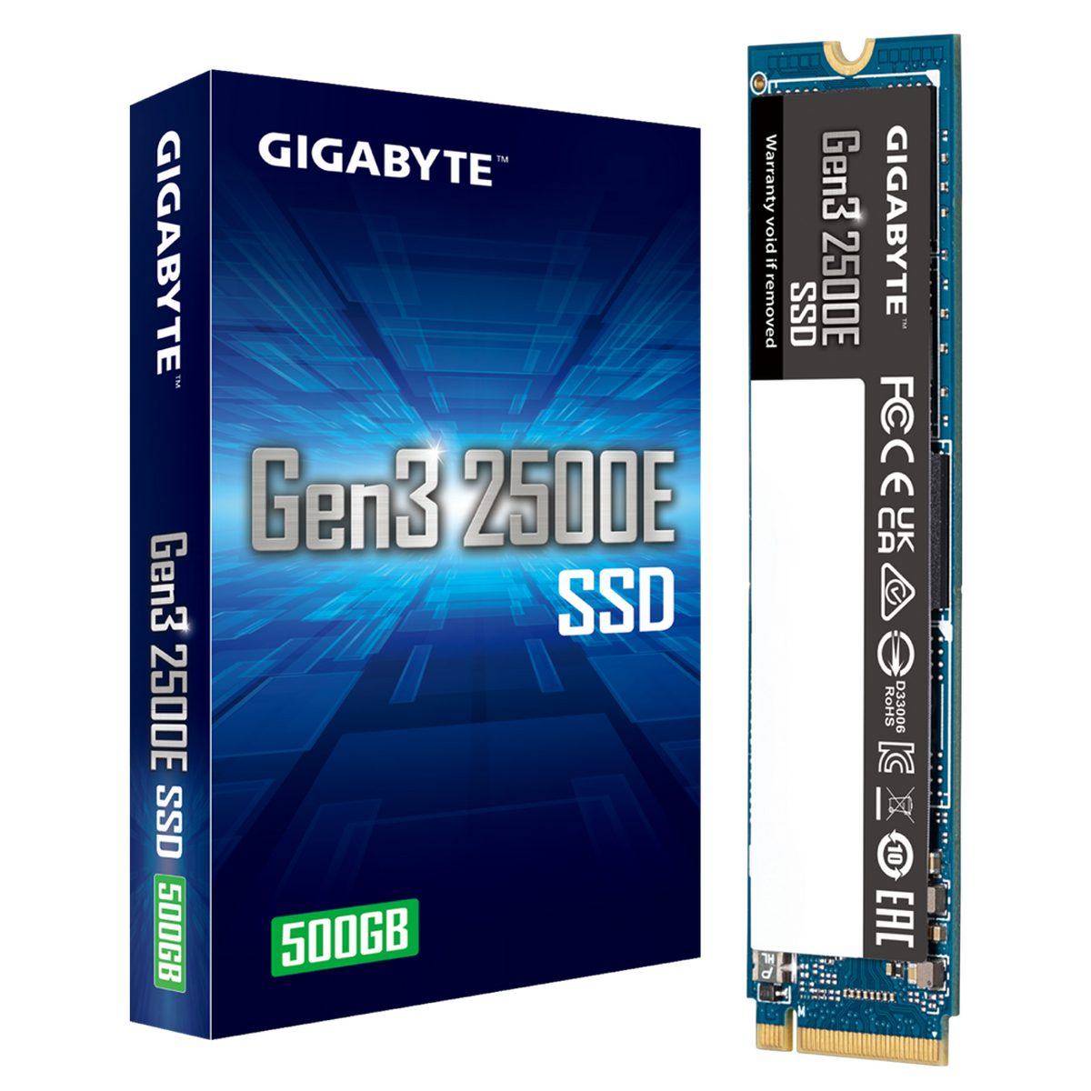 Накопитель SSD M.2 2280 500GB Gen3 2500E, PCIe 3.0x4, NVMe 1.3