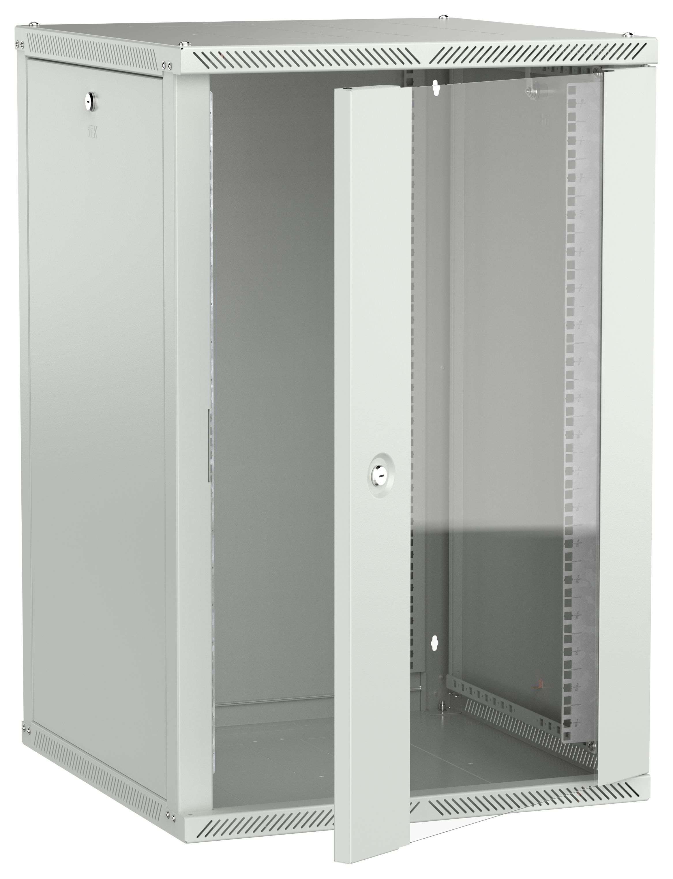 Шкаф 18U 600х600мм дверь стекло серый 2.0