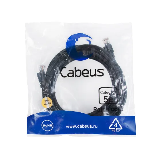 PC-UTP-RJ45-CAT.5E-5M-BK Cabeus