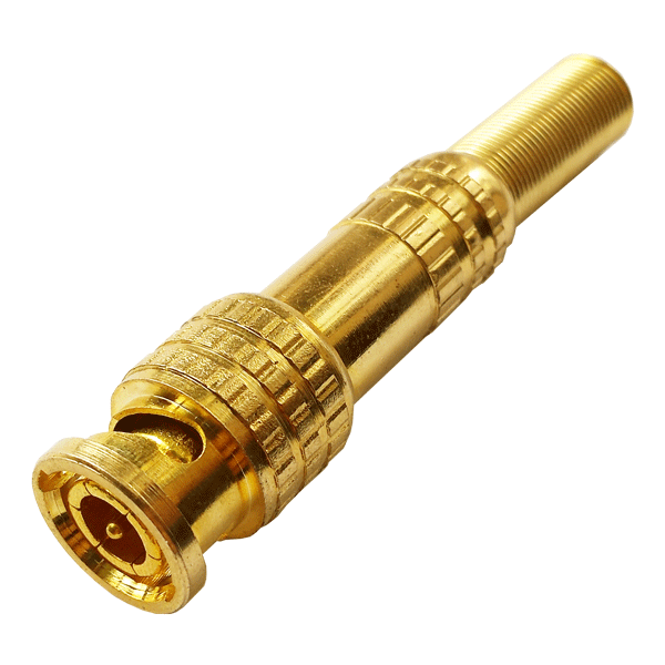 Коннектор Tantos разъем TS BNC GOLD штекер под винт с пружиной, металл