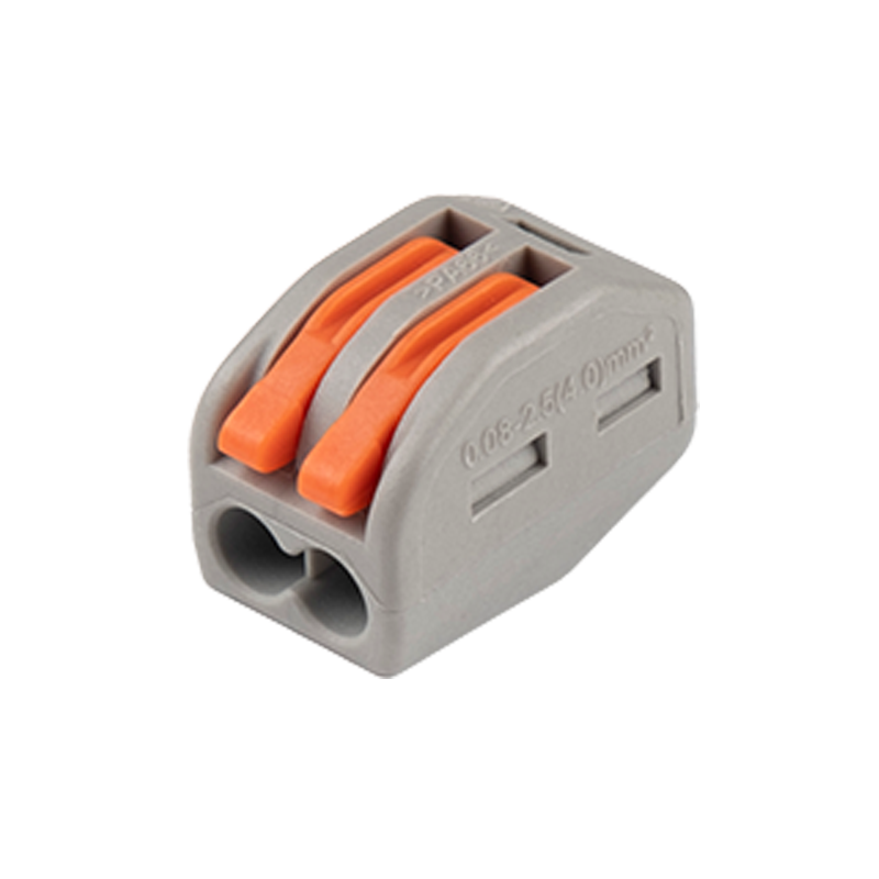 Клеммы СМК монтажные многоразовые PTC-2P 222-412 450V 32A 0,08-2,5(4.0)mm2 , 2 отверстия, серые 50 шт.