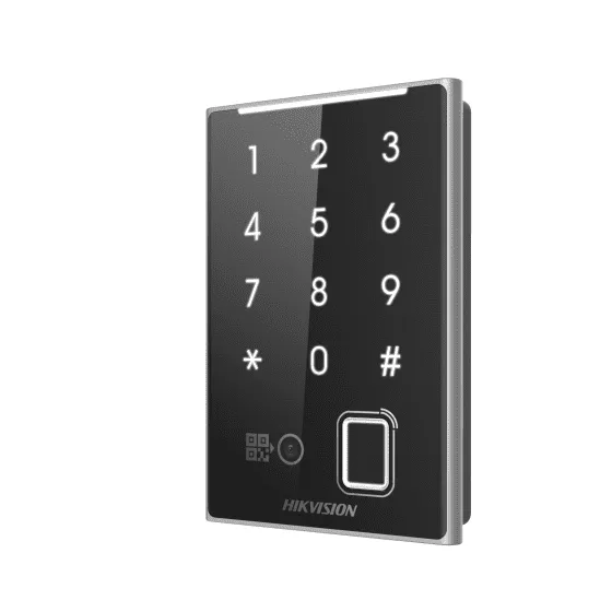 DS-K1109EKFB-QR Считыватель EM карт с поддержкой Bluetooth/Отпечатков пальца/ПИН-кодов/QR-кодов