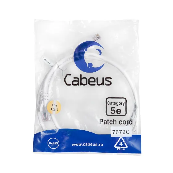 PC-UTP-RJ45-Cat.5e-1m-WH-LSZH Cabeus