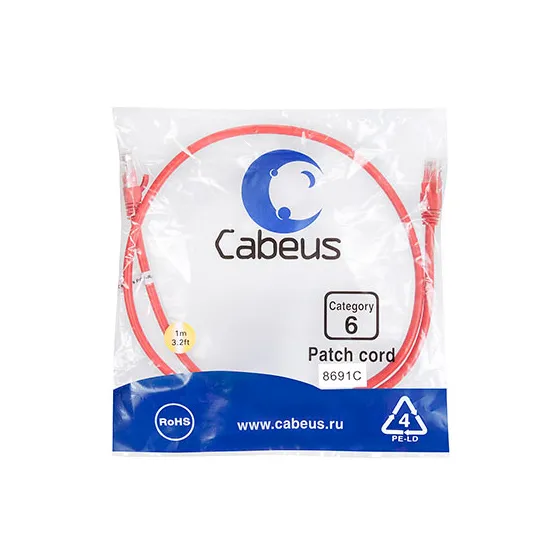 PC-UTP-RJ45-CAT.6-1M-RD Cabeus