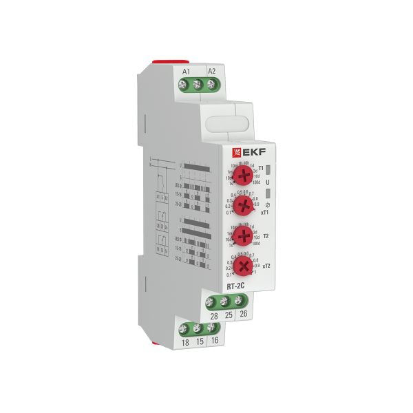 Реле времени RT-2C (2 регулир. порога времени, 2 исп. конт.) PROxima