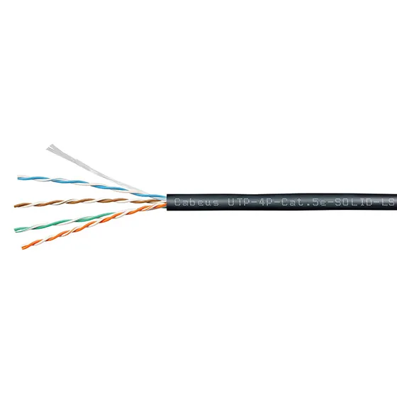 Кабель витая пара Cabeus UTP-4P-CAT.5E-SOLID-LSZH-BK