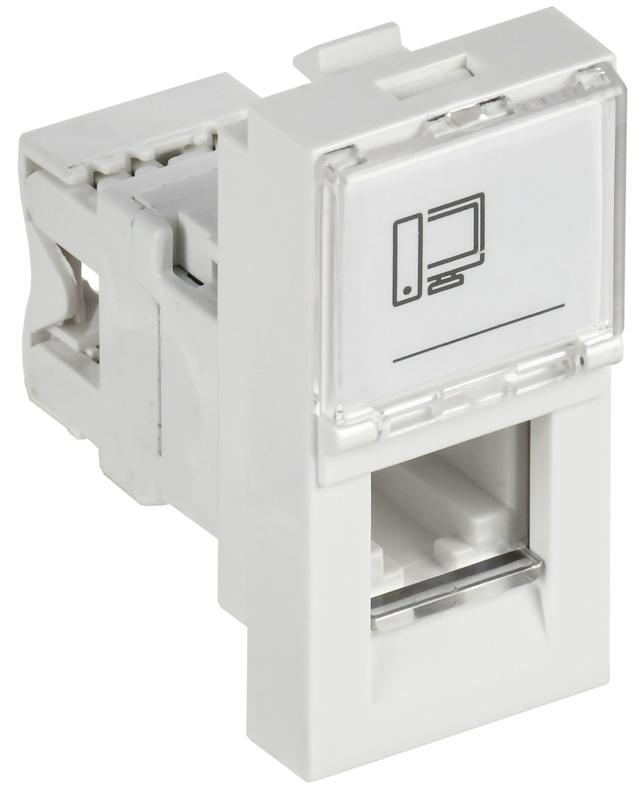 Розетка компьютерная РКИ-10-00-П RJ-45 UTP кат.5e (на 1 модуль) праймер белая
