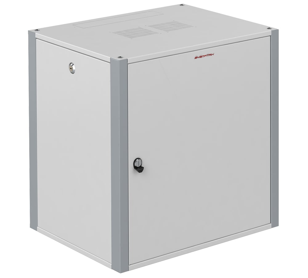 Шкаф телекоммуникационный настенный 19' 12U дверь металл IP20. 600x600x585mm(ШхГхВ) цвет серый(RAL 7035/RAL7000)