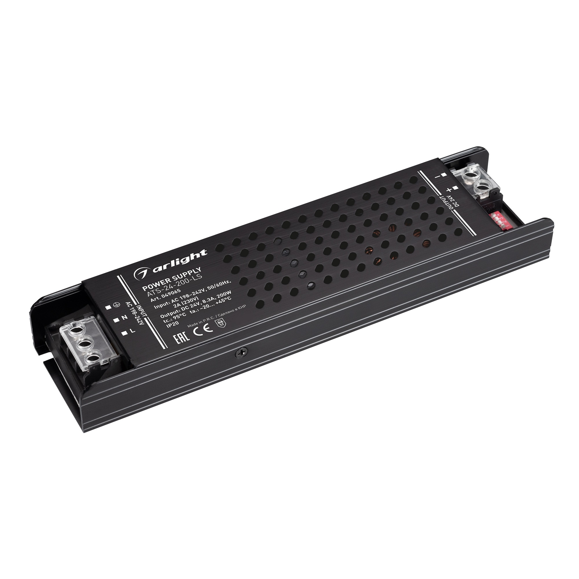 Блок питания ATS-24-200-LS (24V, 8.3A, 200W) (ARL, для светодиодных лент, IP20 сетка, 5 лет)
