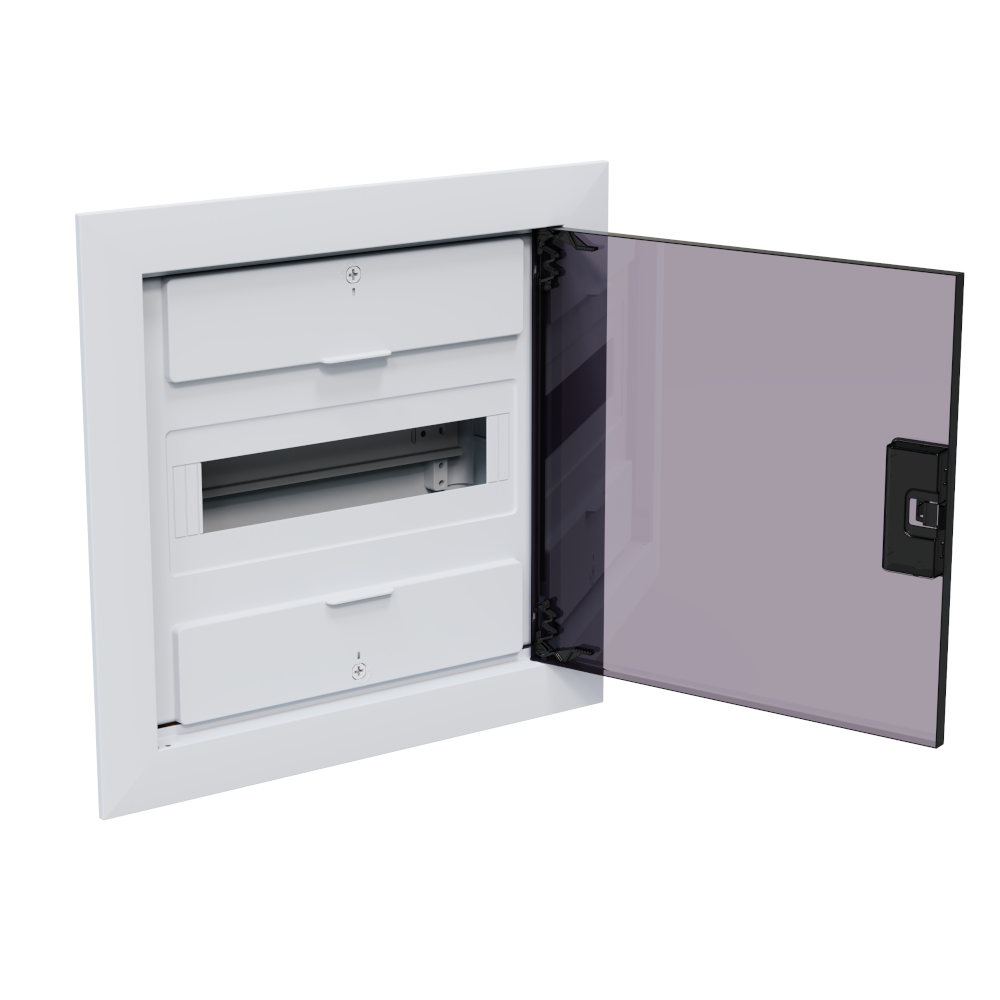 Щит ЩРВ-п-12 пластиковый распред. OptiBox Pro 12-VKR-IP40 12м. встраиваемый с пласт. черной прозрач. дверцей IP40
