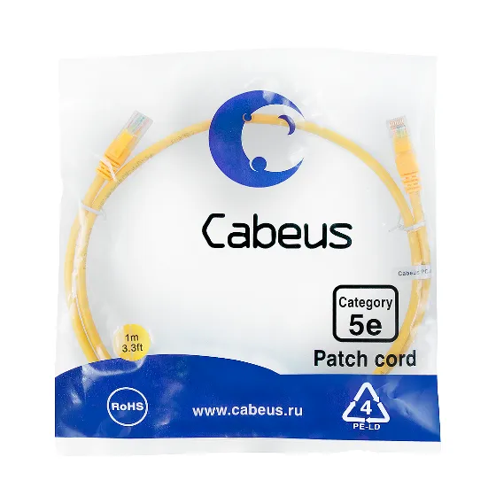 PC-UTP-RJ45-CAT.5E-1M-YL-LSZH Cabeus