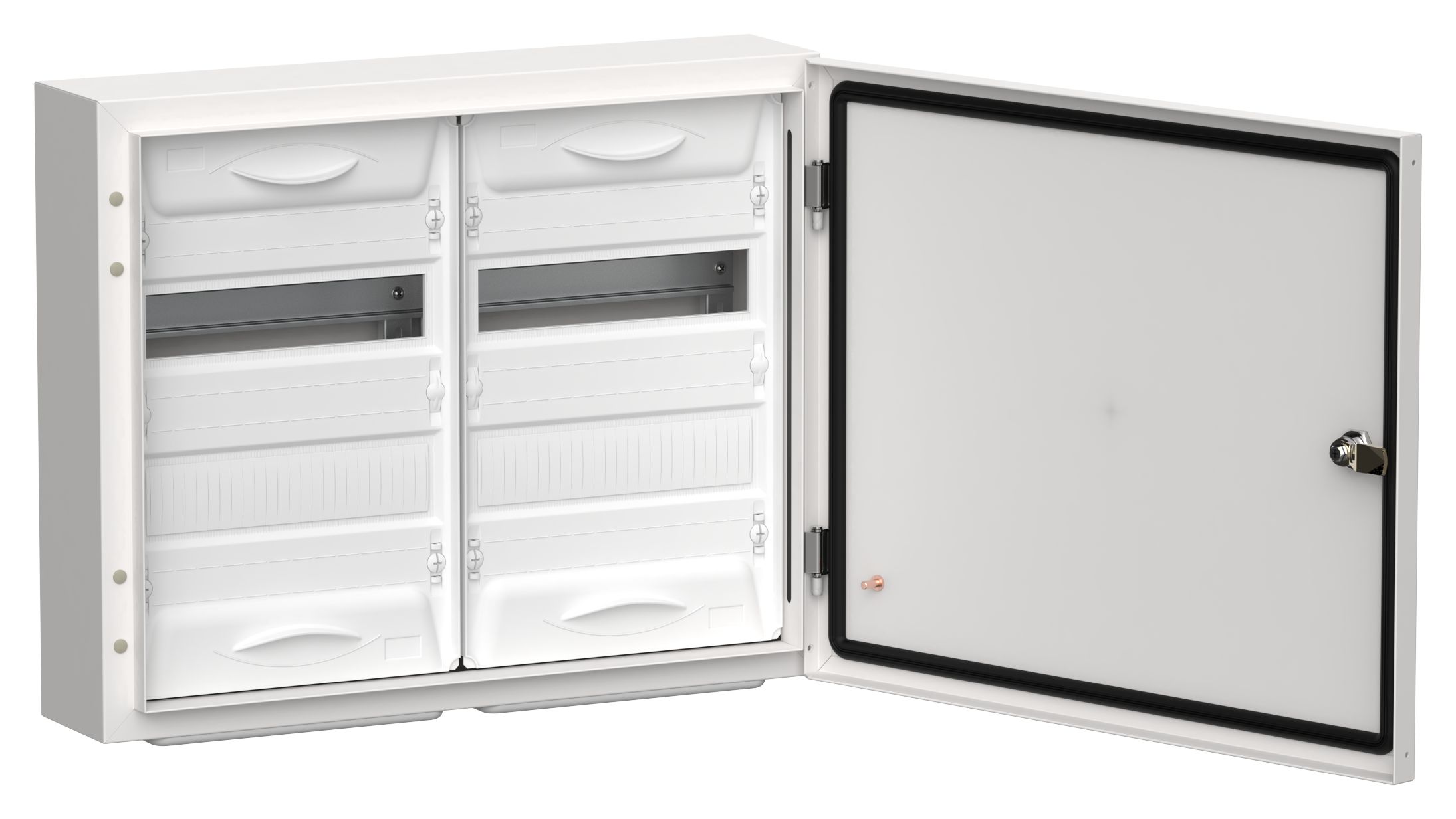 TITAN 5 Корпус металлический ЩРн-48 (2х24) 460х570х140мм IP54 белый (одна дверь)