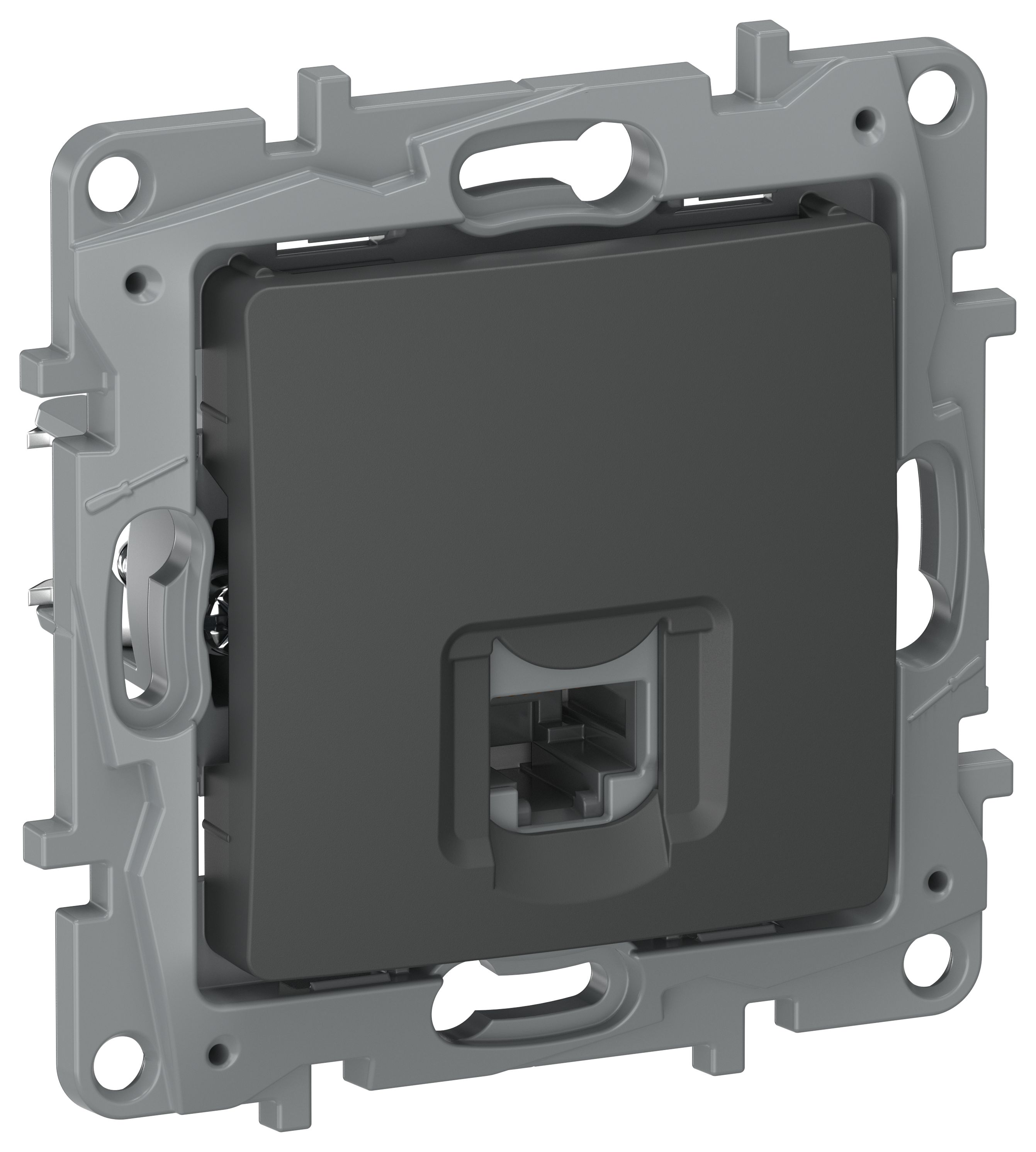 Розетка компьютерная RJ45 категория 5Е UTP 6712411 графит ETIKA