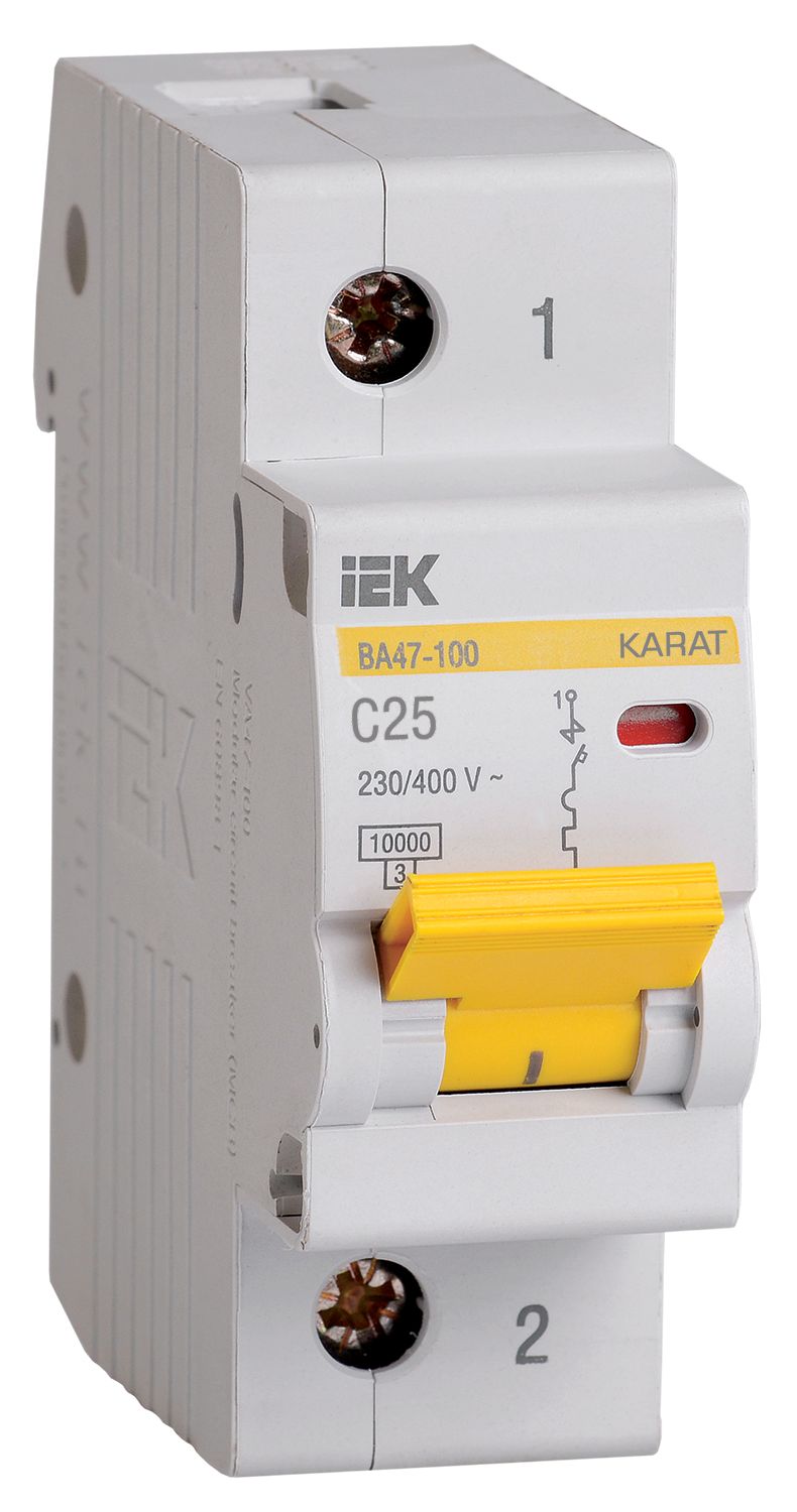 Автоматический выключатель ВА47-100 1P C 25А 10кА KARAT