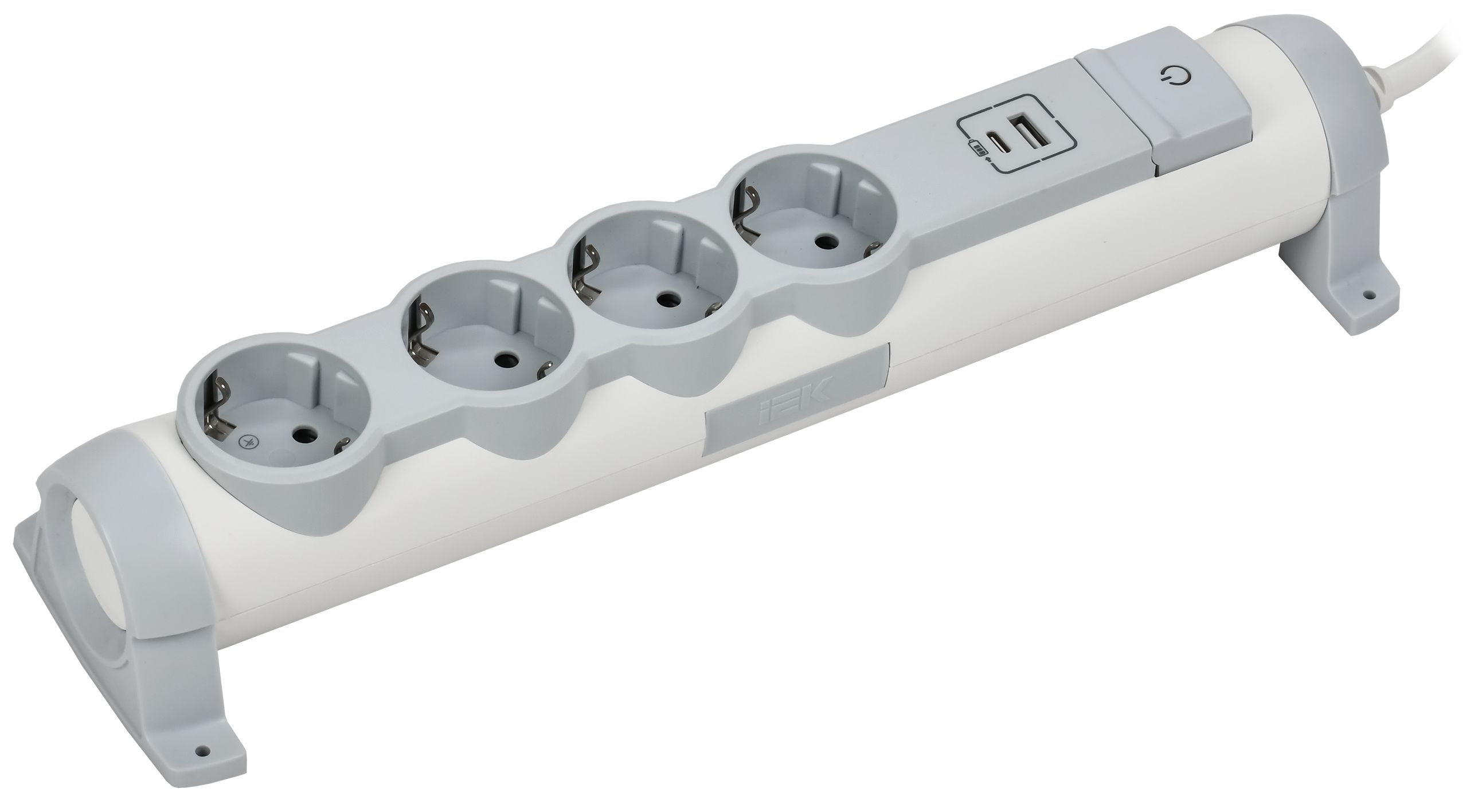COMFORT Удлинитель У04К 4 места 2P+PE 3м 3х1,5мм2 16А USB A+C 20Вт белый