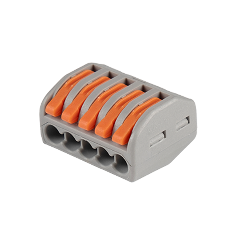 Клеммы СМК монтажные многоразовые PTC-5P 222-415 450V 32A 0,08-2,5(4.0)mm2 , 5 отверстий, серые / 5 шт.