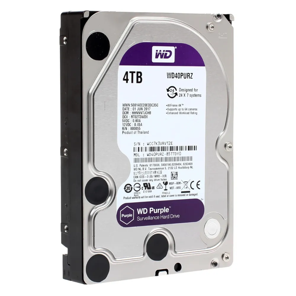 Жесткий диск WD Purple WD40PURZ, 4ТБ, HDD, SATA III, 3.5"