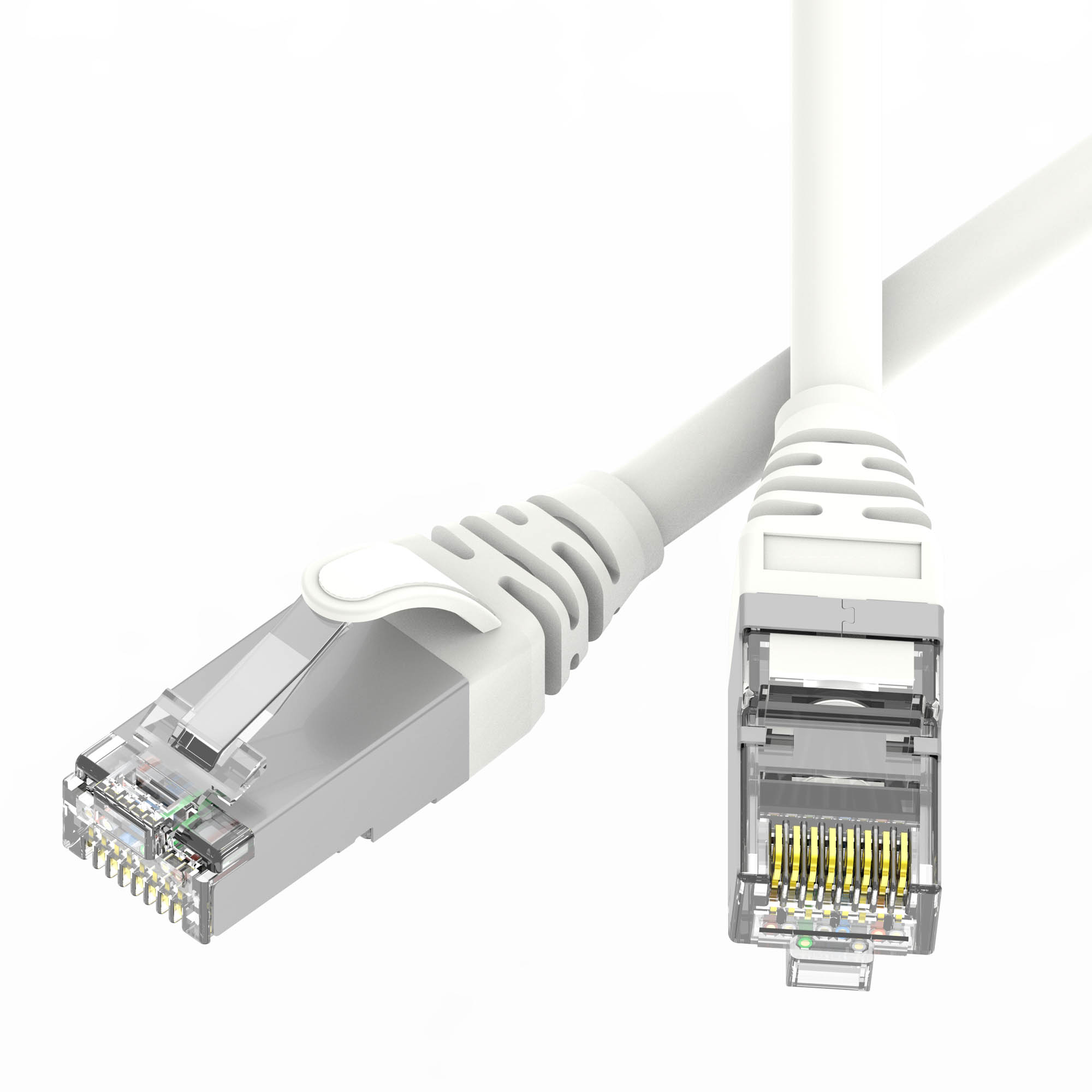 Патч-корд экранированный SLIM CAT6 U/FTP 4х2, 28 AWG, LSZH, белый, 2м