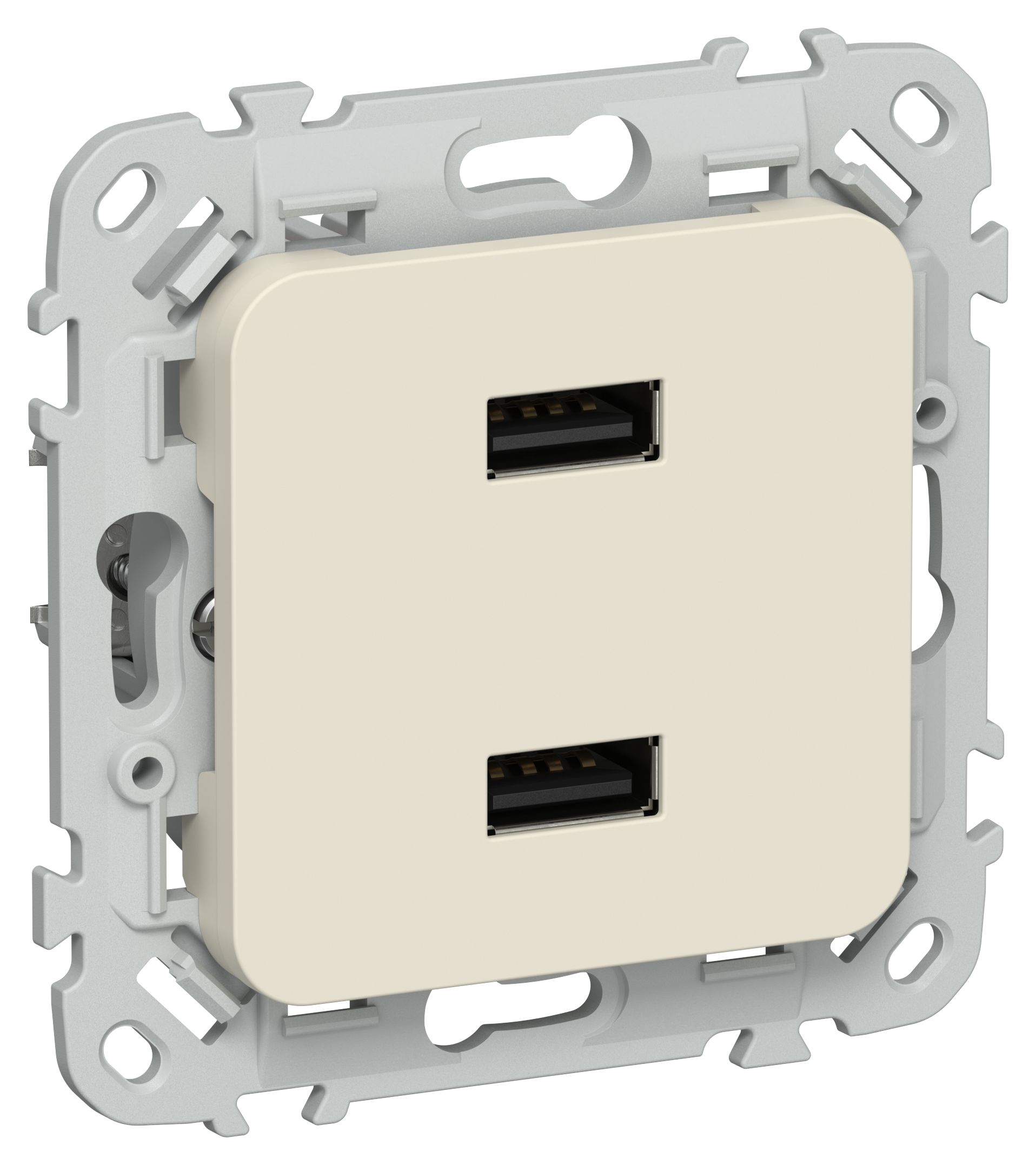 FLITE Розетка USB A+A 2,1А РЮ-2-ФлСл сливочный