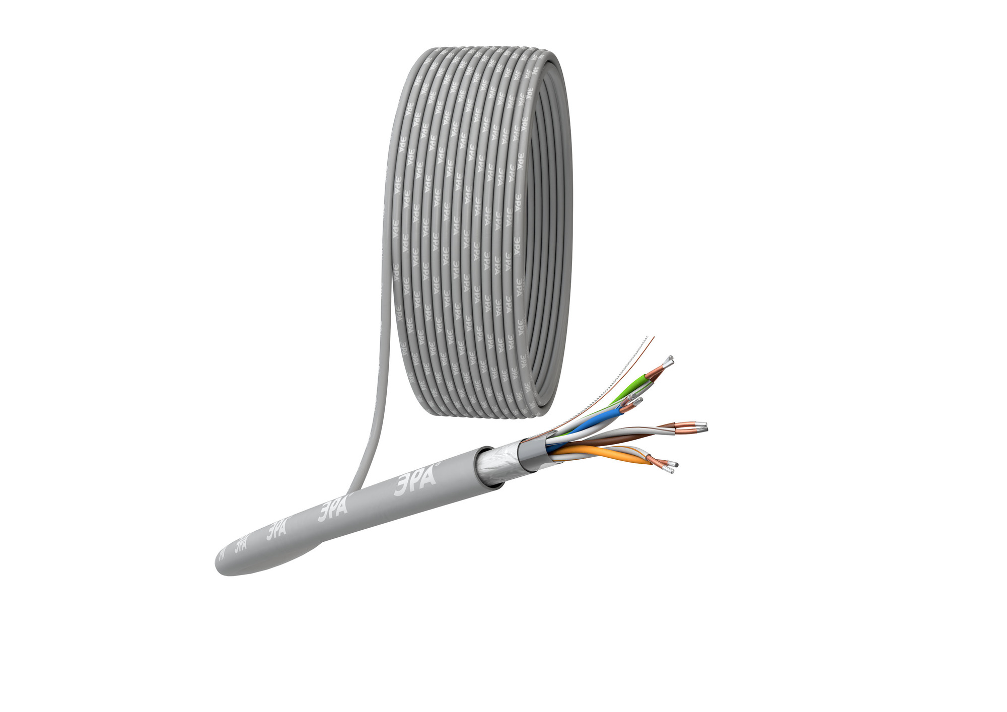 Кабель витая пара F/UTP 4x2x24 AWG Cat5e CCA PVC 305м ЭРА SIMPLE FL-4-PVC-A