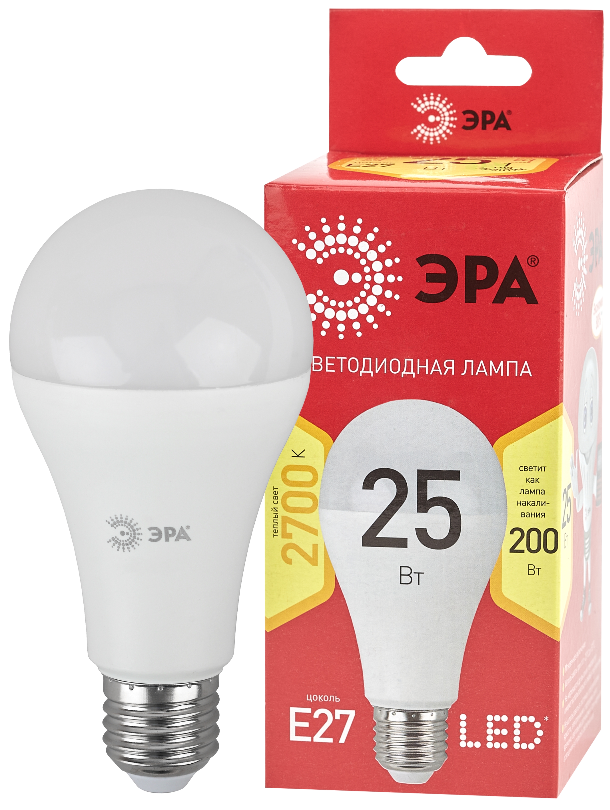 Лампа светодиодная LED 25 Вт 2000Лм 2700К груша теплый E27 220-240В LED A65-25W-827-E27 Red Line