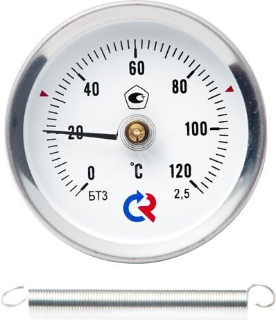 Термометр биметаллический накладной БТ-30.010 0...120С кл.2.5