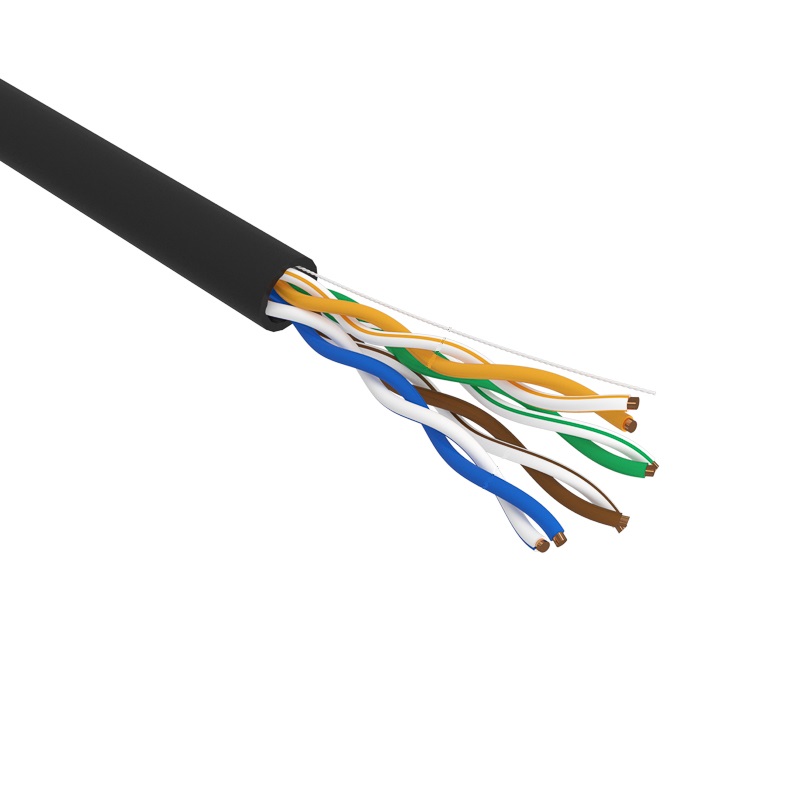Витая пара U/UTP 4PR 24AWG CAT5e PE OUT черный 305м