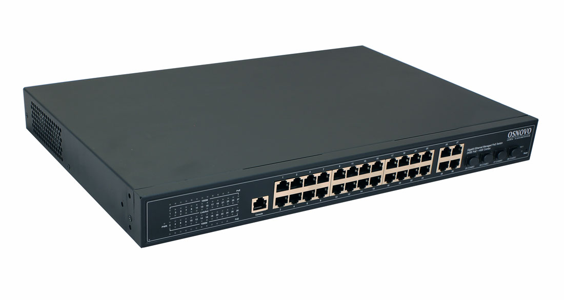 Коммутатор управляемый L2 28 портов Combo/SFP 10 100 1000 Мб/с PoE 400Вт