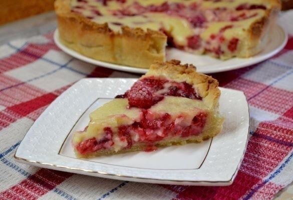 Цветаевский пирог с малиной