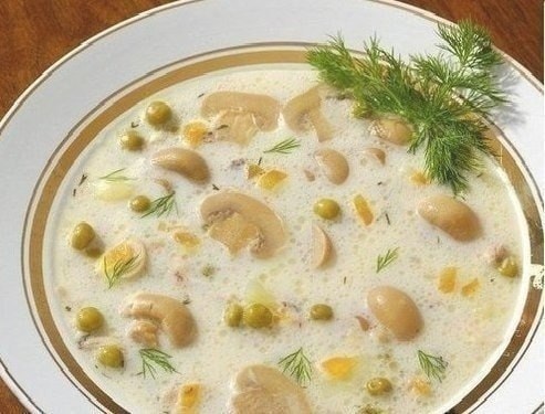 Сырный супчик с грибами