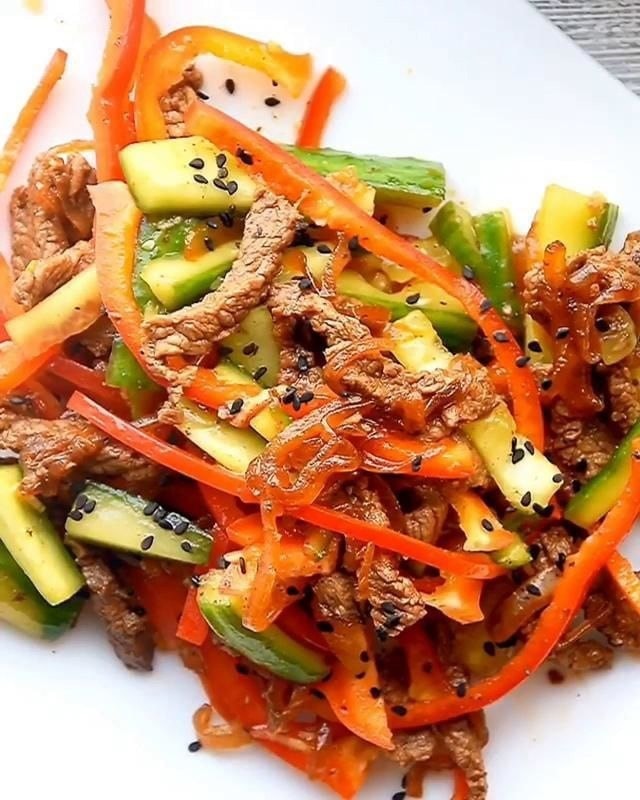 Говядина с овощами по-корейски