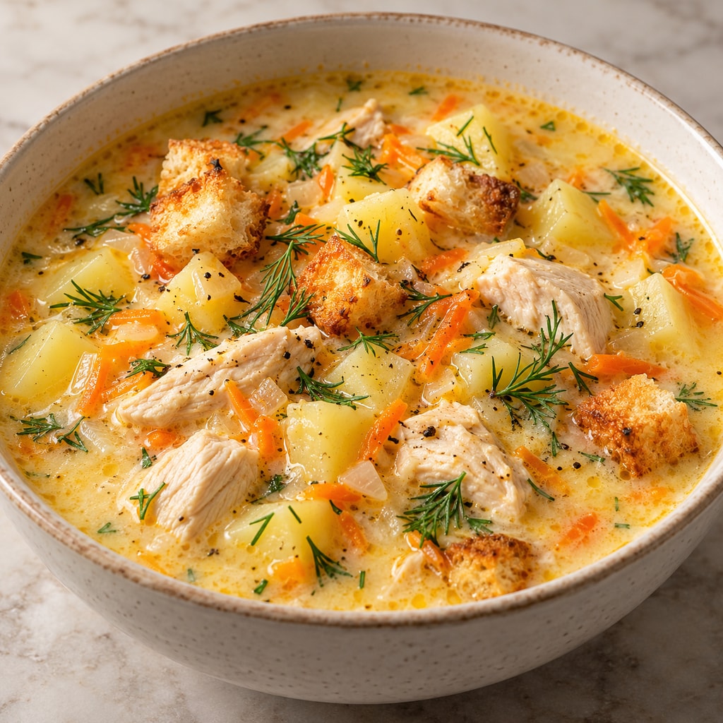 Сырный суп по-французски с курицей