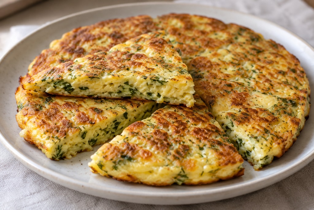 Сметанные лепешки с сыром и зеленью