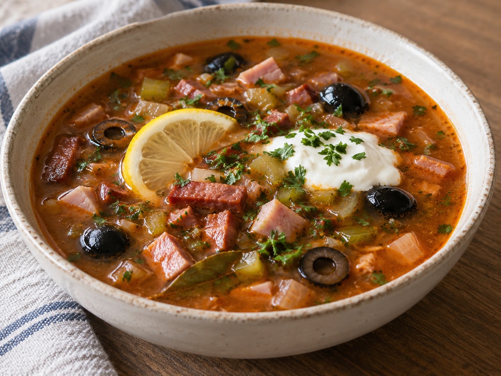 Солянка сборная мясная с колбасой