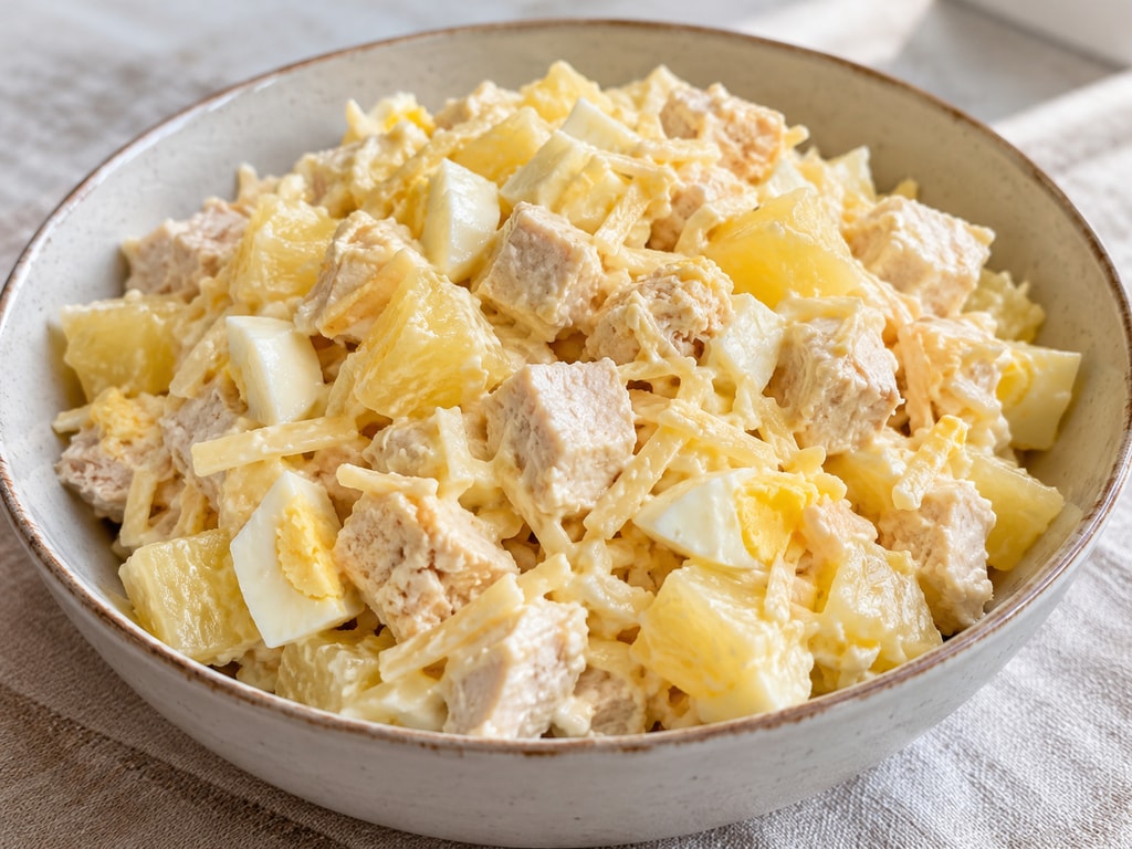 Салат с курицей и ананасом