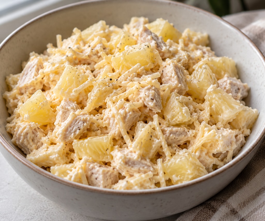 Куриный салат с ананасами