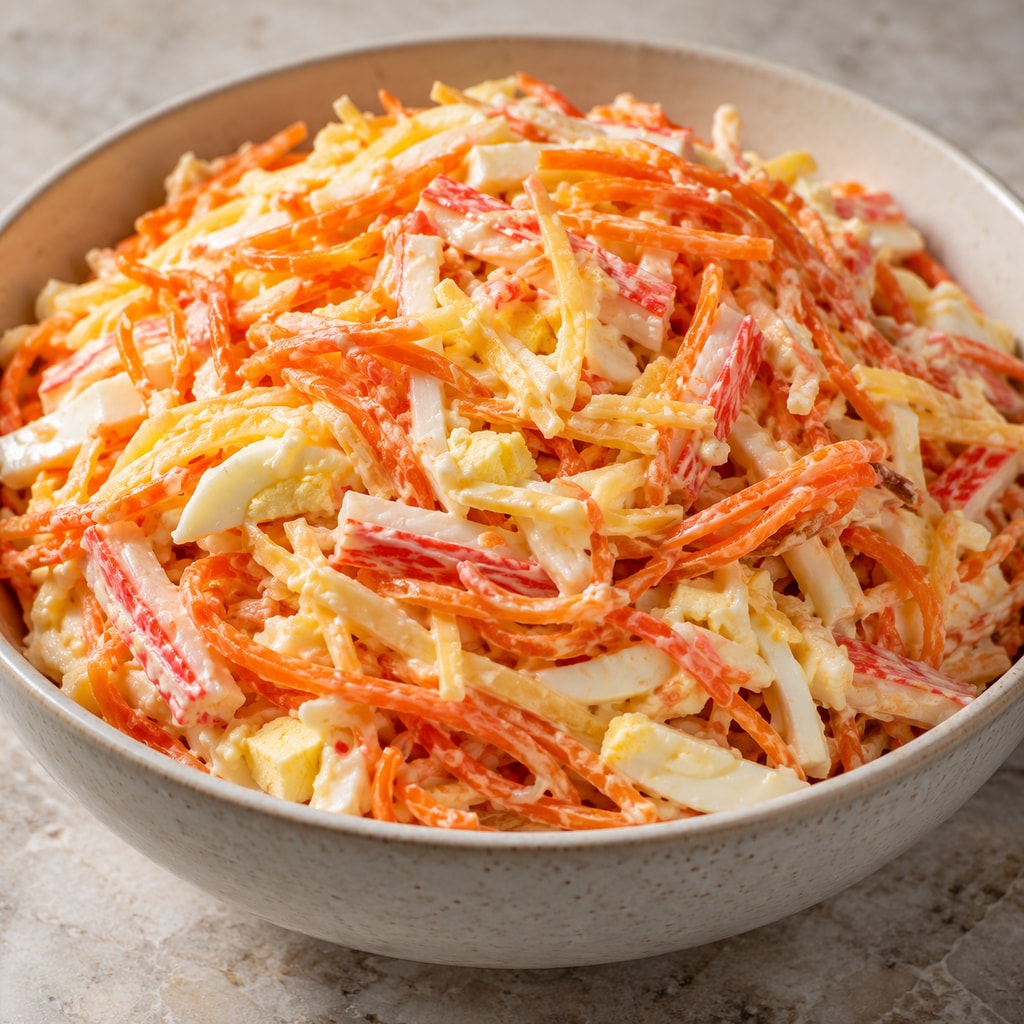 Салат с крабовыми палочками и корейской морковью