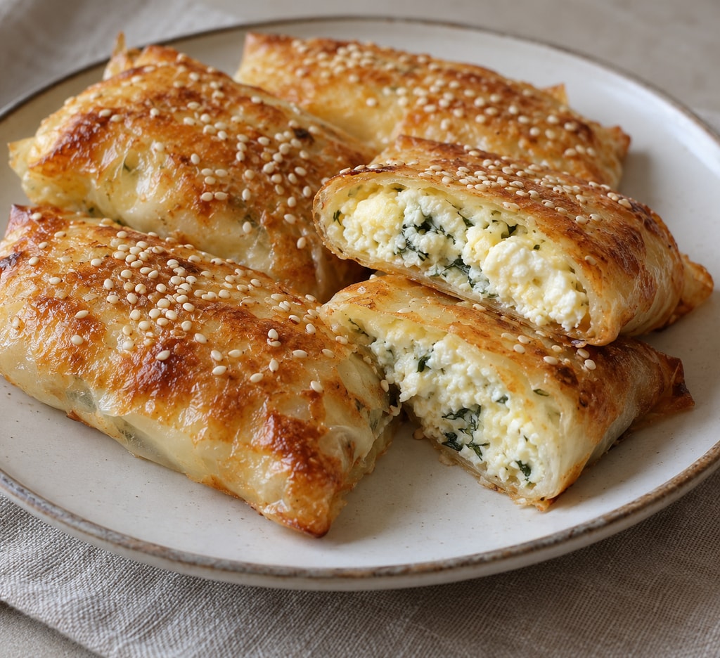 Пирожки в рисовой бумаге с творогом и сыром
