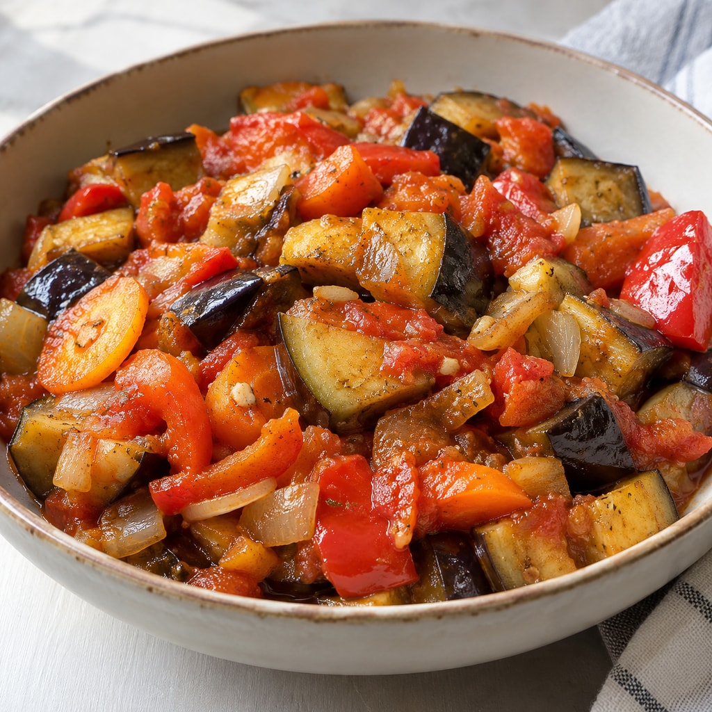 Жареная баклажанная икра кусочками