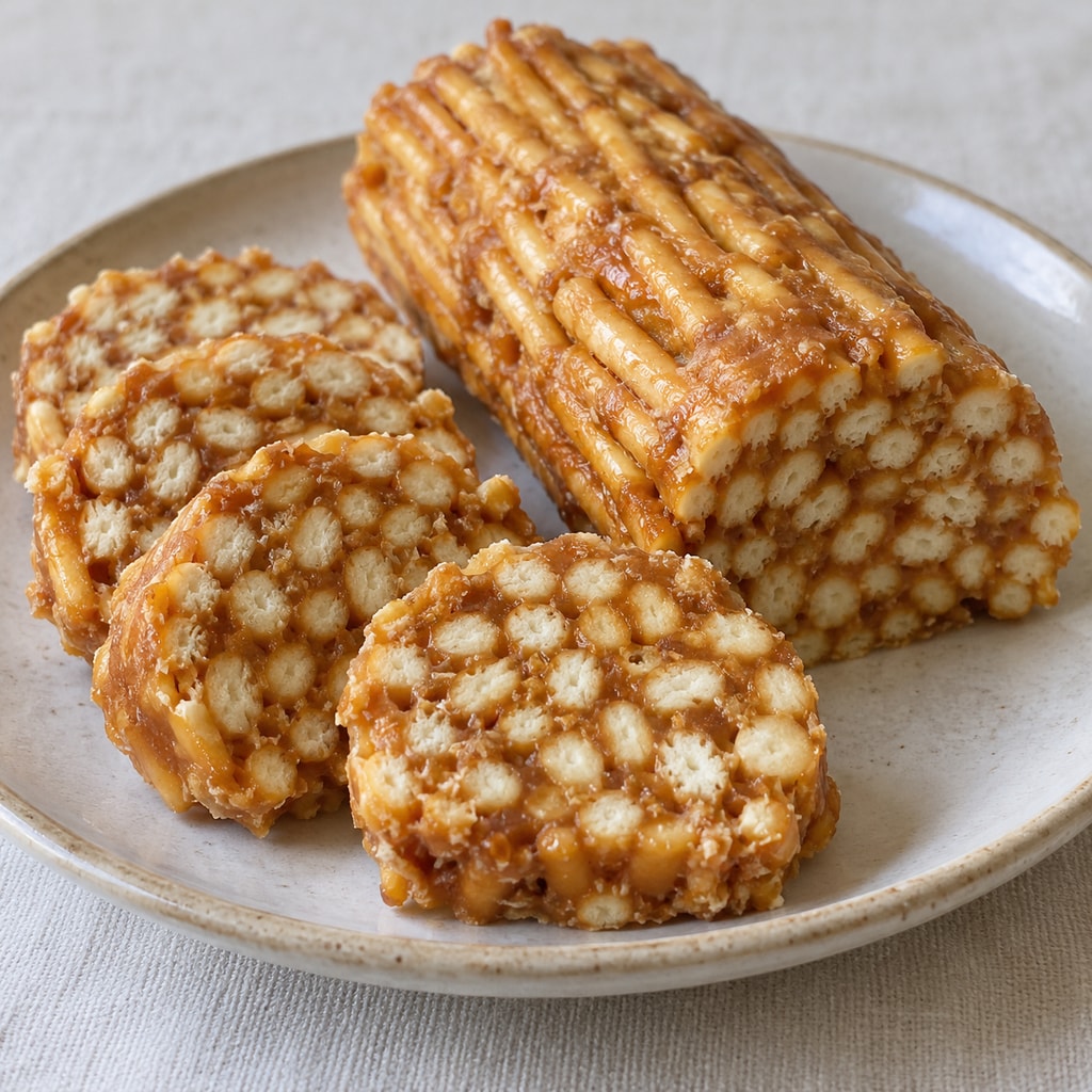 Сладкая колбаска из соломки и конфет