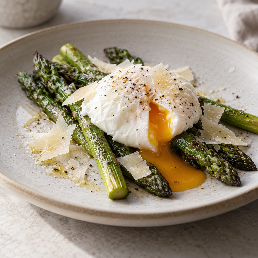 Яйца пашот со спаржей