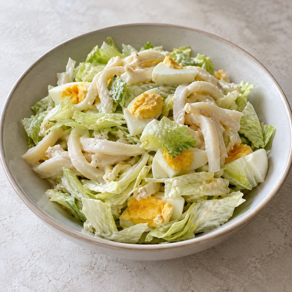 Салат айсберг с кальмарами