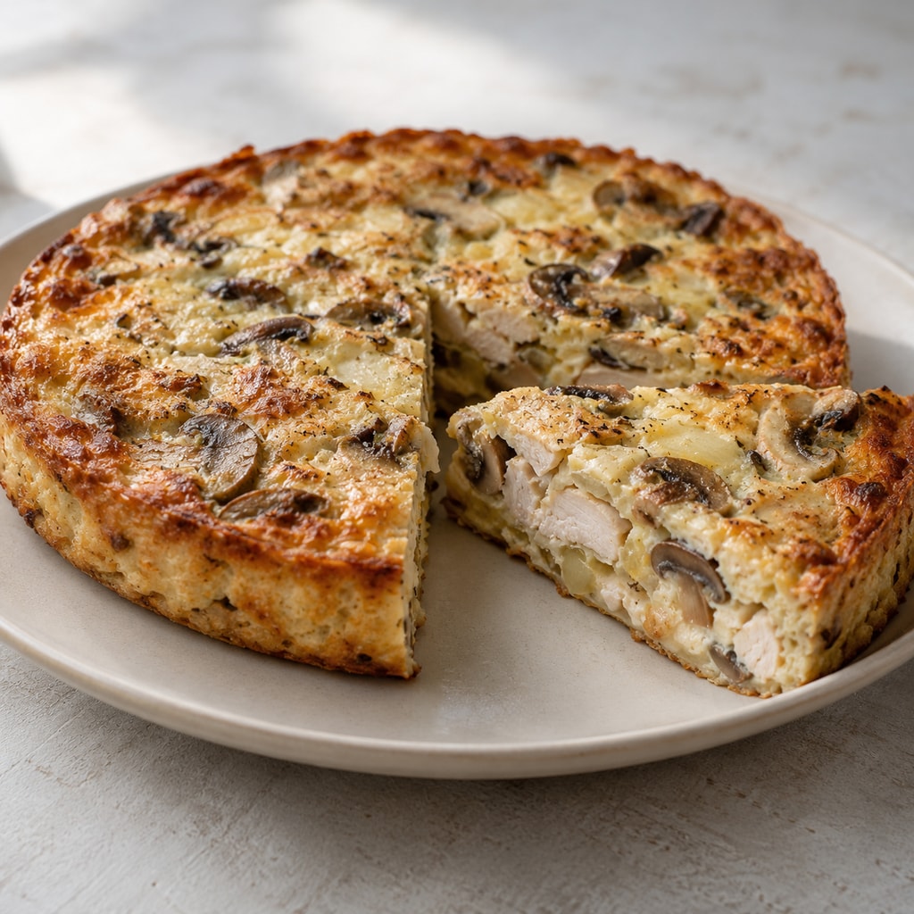 Пирог с курицей и шампиньонами