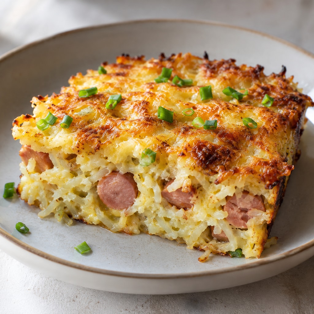 Запеканка из картофеля с сосисками
