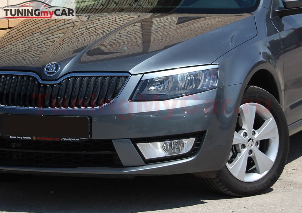 Вставки переднего бампера в стиле RS для Skoda Octavia III A7 (2013-)