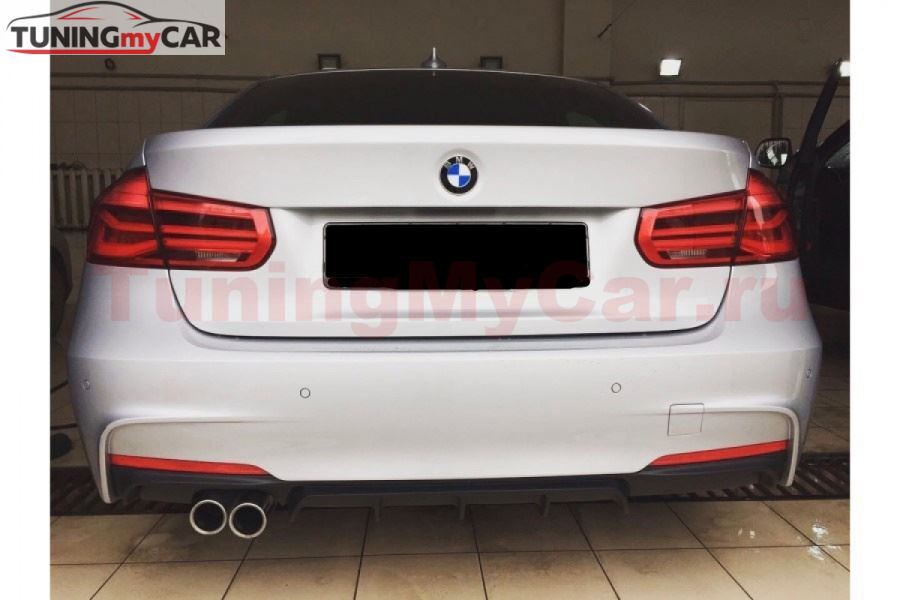 Диффузор заднего бампера для BMW 3-series (F30) черный матовый